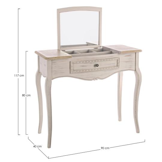 provence stilusu mediterran sminkasztal fesulkodo asztal rusztikus vintage tomorfa antikolt provanszi klasszikus feher tukros kisasztal iroasztal gyerekszoba ekszertartos asztalka felnyithato meretek.jpg